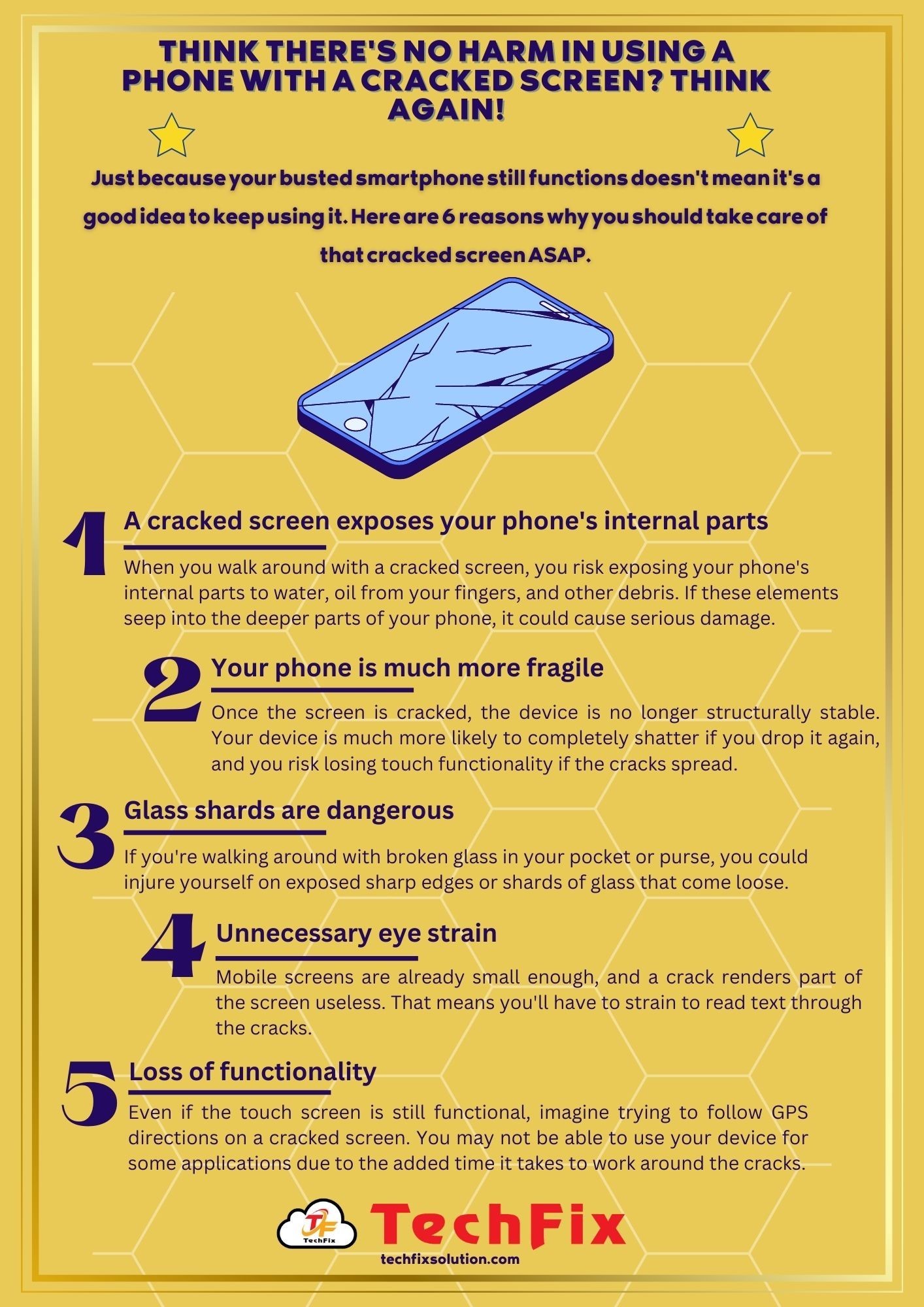 THINK THERE'S NO HARM USING A PHONE WITH A CRACKED SCREEN? THINK AGAIN
